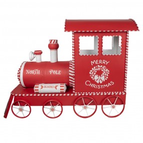 250803 Décoration de Noël Train 310x65x136 cm Rouge Métal