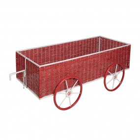 250803 Decorazione di Natalizie Treno 310x65x136 cm Rosso Metallo