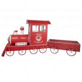 250803 Christmas Decoration Train 310x65x136 cm Red Metal