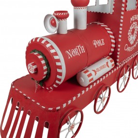 250803 Christmas Decoration Train 310x65x136 cm Red Metal