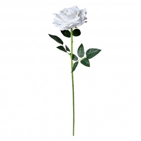 25PL0106W Fleur artificielle Rose Ø12x76 cm Blanc Plastique