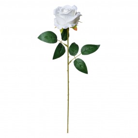 26PL0317W Fleur artificielle Rose 52 cm Blanc Plastique