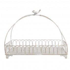 26Y5673 Decorative Basket Set of 2 39x20x30/ 30x15x22 cm White Metal