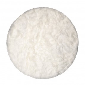 2KT080.065 Tapis Ø 100 cm Blanc Polyester Rond