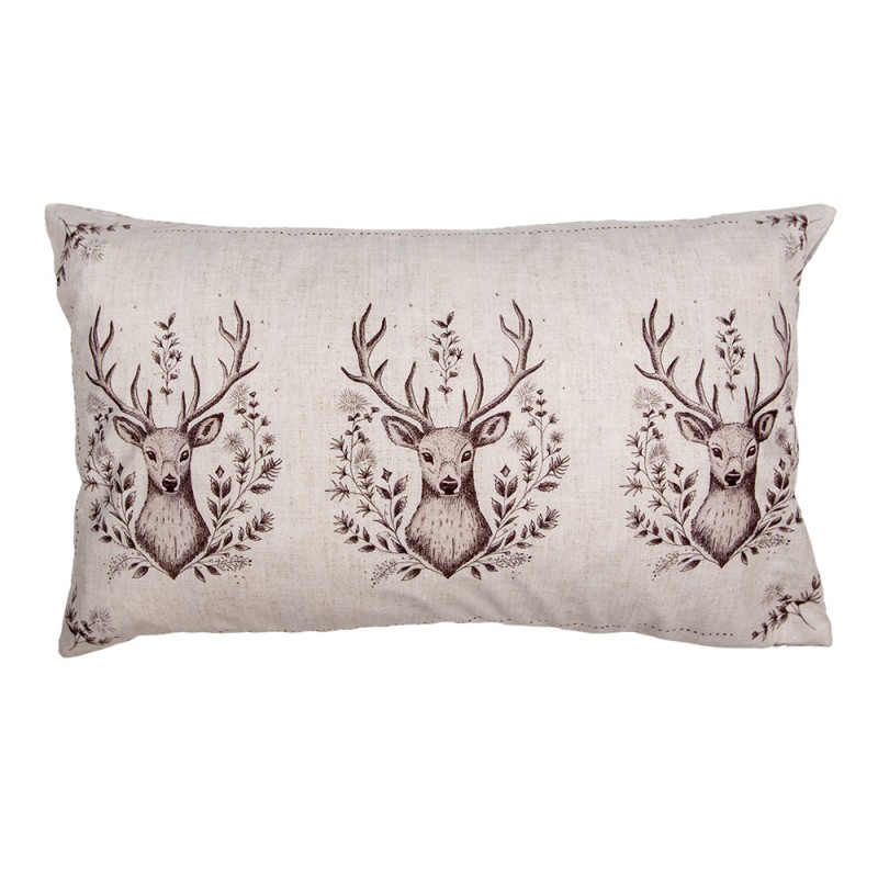 GTW36-2 Housse de coussin 30x50 cm Beige Polyester Cerf Housse de coussin décorative