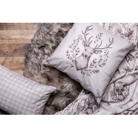 2GTW60-1 Throw Blanket 130x180 cm Beige Polyester Deer Blanket