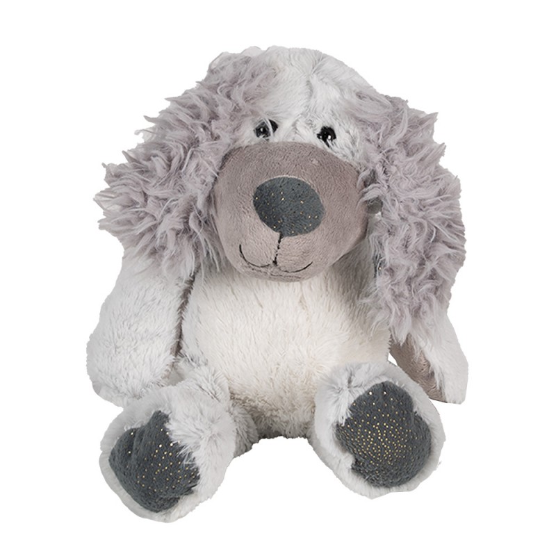 TW0592 Knuffel Hond 32 cm Grijs Pluche