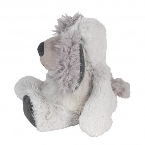 2TW0592 Knuffel Hond 32 cm Grijs Pluche