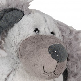 2TW0592 Knuffel Hond 32 cm Grijs Pluche