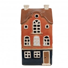 26CE1914 Portacandela Casa 12x9x22 cm Arancione Ceramica Portacandele