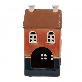 26CE1914 Portacandela Casa 12x9x22 cm Arancione Ceramica Portacandele