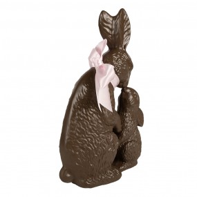 26PR4121 Figurine Lapin 31 cm Marron Rose Polyrésine