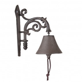 26Y5304 Vintage Doorbell 10x18x19 cm Brown Iron Garden Bell