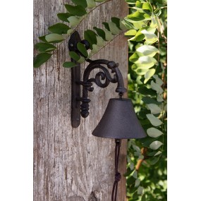 26Y5304 Vintage Doorbell 10x18x19 cm Brown Iron Garden Bell