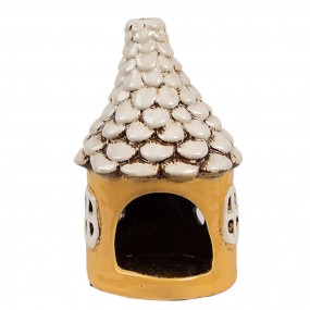 26CE1874 Porte-bougie Maison Ø 11x17 cm Jaune Céramique Porte-bougies