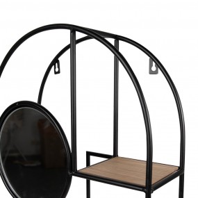 252S285 Mirror 35x12x65 cm Black Iron Wood Full-Length Mirror