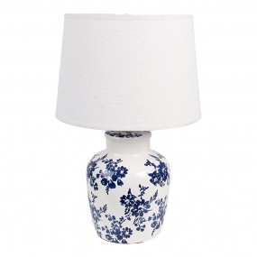 26LMC0095 Table Lamp Ø 28x44 cm White Blue Ceramic Desk Lamp