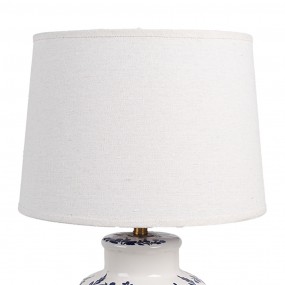 26LMC0095 Lampe de table Ø 28x44 cm Blanc Bleu Céramique Lampe de bureau