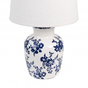 26LMC0095 Table Lamp Ø 28x44 cm White Blue Ceramic Desk Lamp