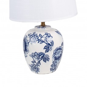 26LMC0097 Table Lamp Ø 28x42 cm White Blue Ceramic Desk Lamp