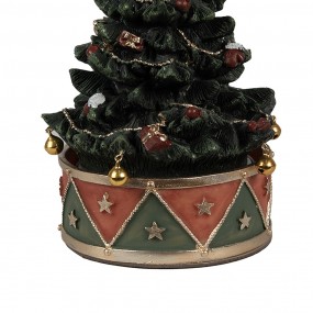 26PR5100 Boîte à musique Sapin de Noël Ø 12x18 cm Vert Rouge Plastique