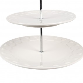 2ROLET 2-Tiered Stand Ø 26x26 cm   White Ceramic