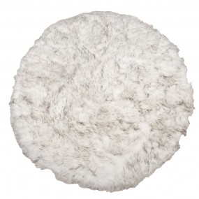 2KT080.067 Rug Ø 100 cm White Grey Polyester Round