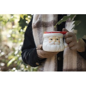 26CEMU0154 Mug 400 ml Blanc Rouge Céramique Père Noël