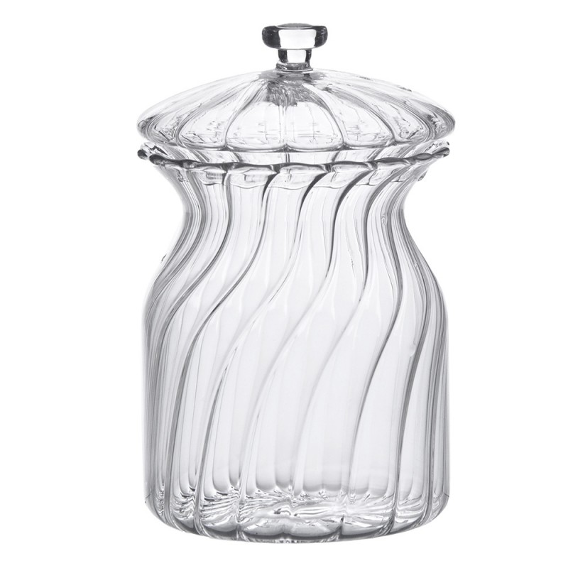 6GL4227 Couvercle de pot de stockage Ø 9x15 cm Verre Rond Bocal de rangement