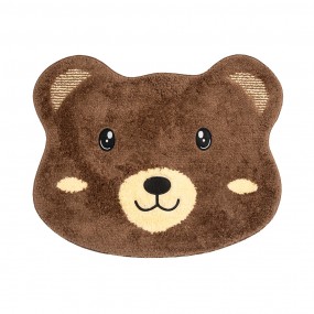 2BM0004 Bath Mat 60x48x1cm Brown Polyester Bear