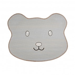 2BM0004 Bath Mat 60x48x1cm Brown Polyester Bear