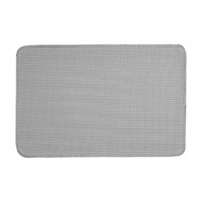 2BM0007BL Bath Mat 58x38x1 cm Blue Polyester Heart Rectangle