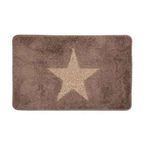 2BM0010CH Bath Mat 78x48x1 cm Brown Polyester Star Rectangle