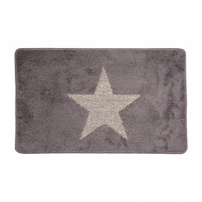 2BM0010G Bath Mat 78x48x1 cm Grey Polyester Star Rectangle