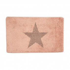 2BM0010P Bath Mat 78x48x1 cm Pink Polyester Star Rectangle