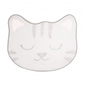 2BM0012 Badematte 60x50x1 cm Grau Polyester Katze