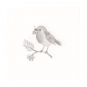 273091 Napkins Paper Set of 20 33x33 cm White Bird