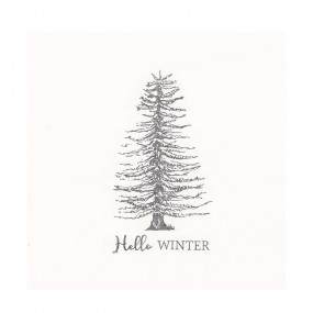 273092 Napkins Paper Set of 20 33x33 cm White Winter