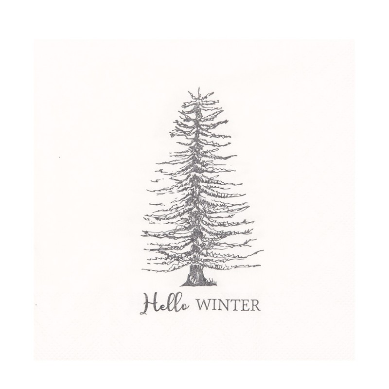 73092 Napkins Paper Set of 20 33x33 cm White Winter