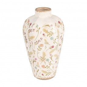 26CE1937S Vaso  Ø 17x30 cm Beige Rosa  Ceramica Fiori