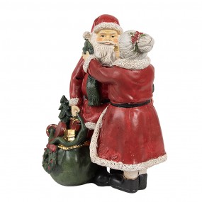 26PR2780GG Kerstdecoratie Beeld Kerstman 10x10x16 cm Rood Kunststof