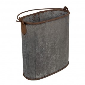 26UNY0017 Decorative Bucket 24x14x28 cm Grey Iron Oval