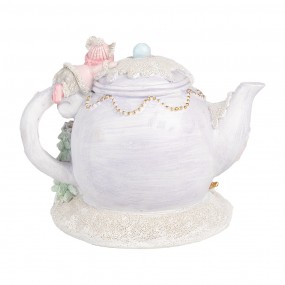 26PR4922GG Decorative House with LED Teapot 15x11x12 cm Purple Plastic