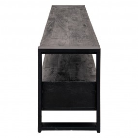 2MT5H0624 TV Cabinet 150x45x60 cm Black Wood TV Furniture