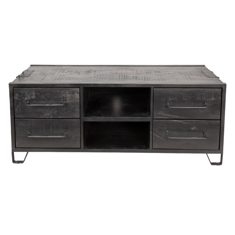 MT5H0625 TV Cabinet 150x46x60 cm Black Wood TV Furniture