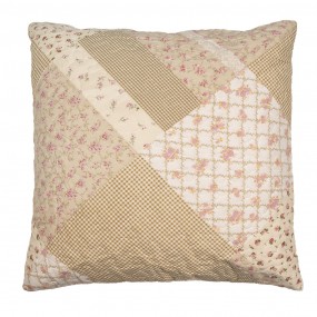 2Q198.030 Housse de coussin 50x50 cm Vert Beige Polyester Fleurs Housse de coussin décorative