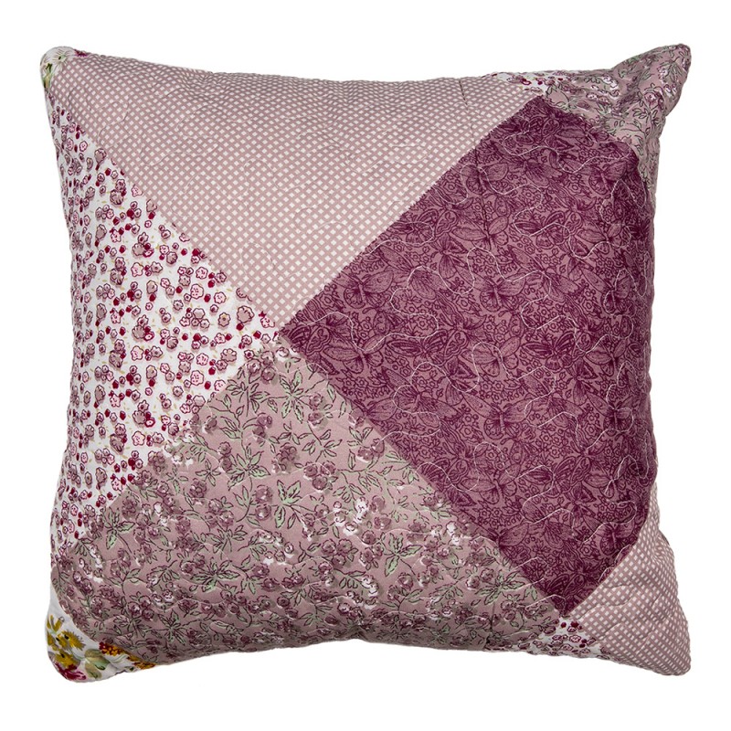 Q201.020 Housse de coussin 40x40 cm Violet Polyester Fleurs Housse de coussin décorative