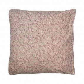 2Q201.030 Housse de coussin 50x50 cm Violet Polyester Fleurs Housse de coussin décorative