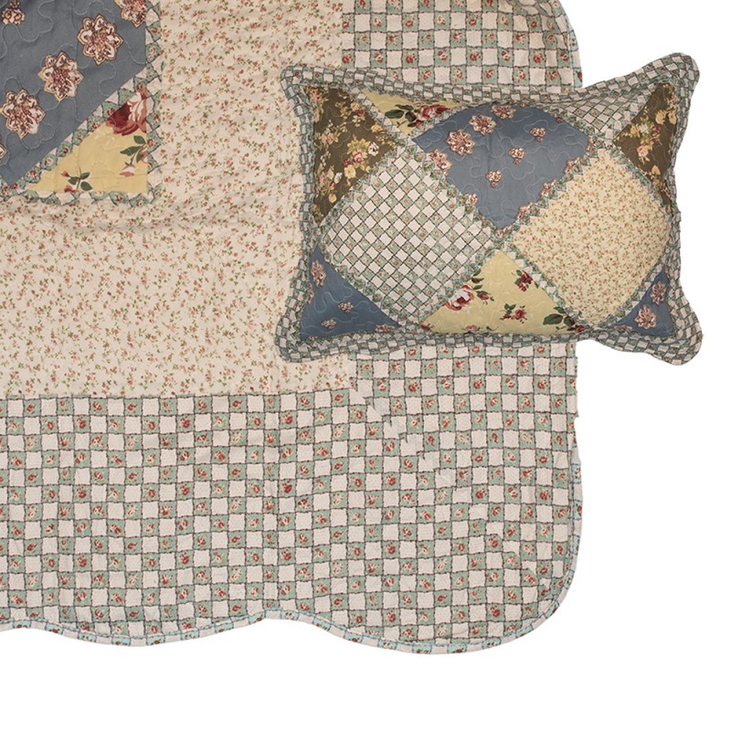 Q203.060 Tagesdecke 180x250 cm Grün Beige Polyester Bettdecke