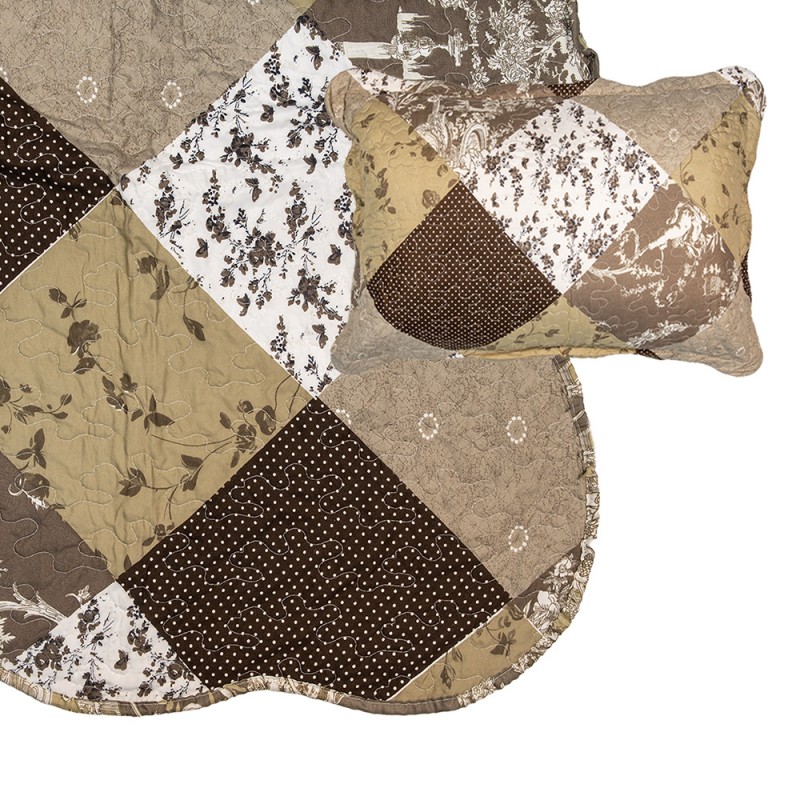 Q205.061 Bedspread 230x250 cm Brown Beige Polyester Quilt